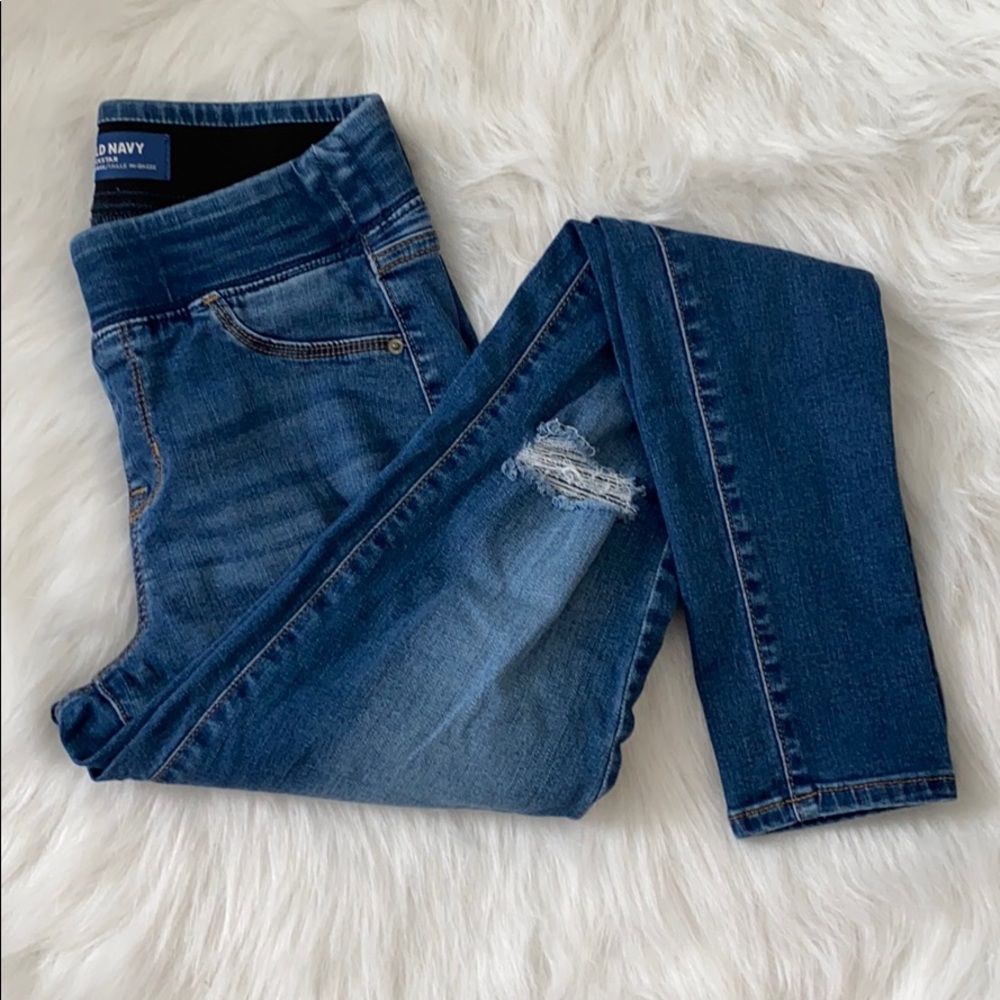 Old Navy Rockstar Mid Rise Pull-on Skinny Jegging